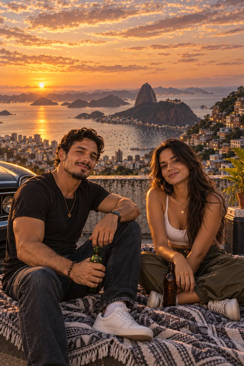 Rio z najlepszego miejsca — Szablon sceny. W Twoim obrazie: 2 osoby z przesłanych zdjęć.