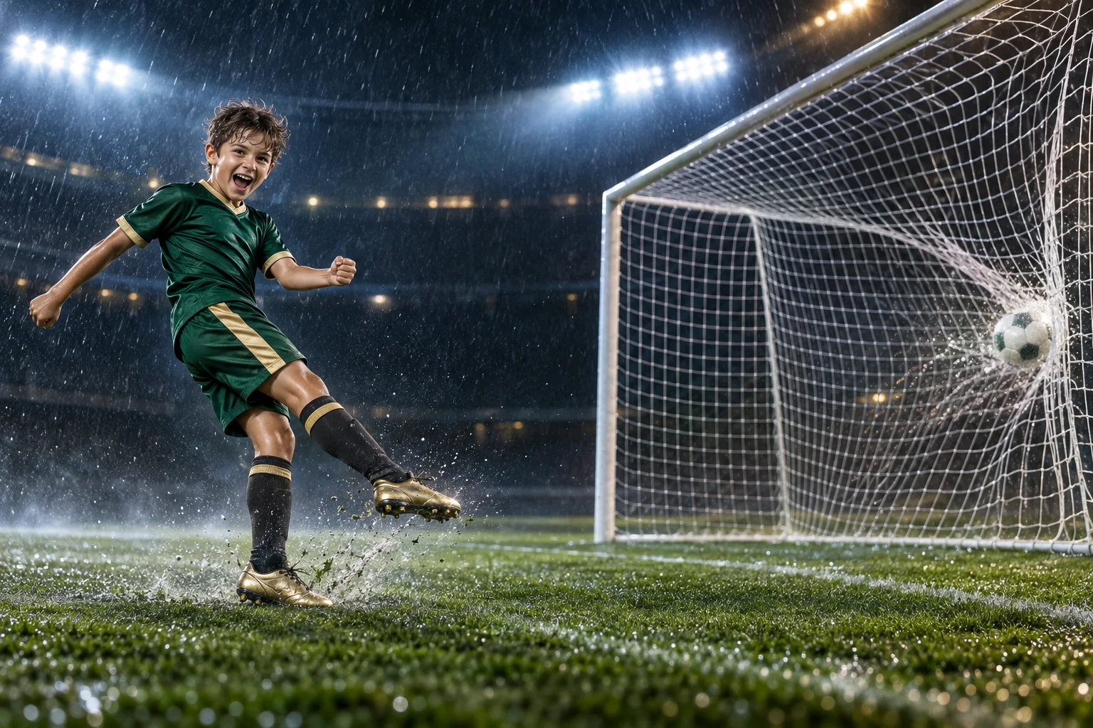 Zwycięski gol w deszczu