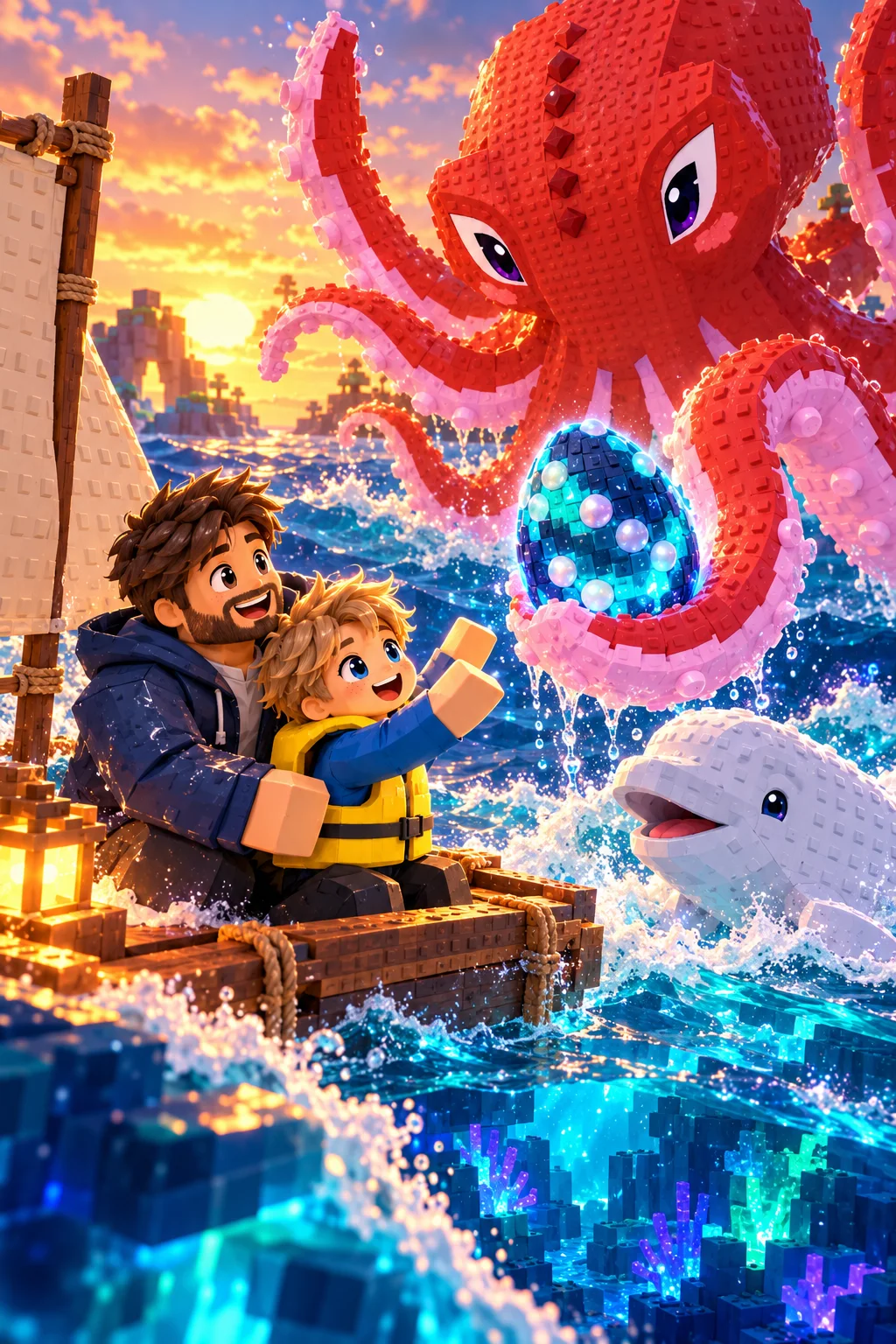 Skarb z głębin oceanu — Szablon sceny. W Twoim obrazie: 1 osoba z przesłanych zdjęć.