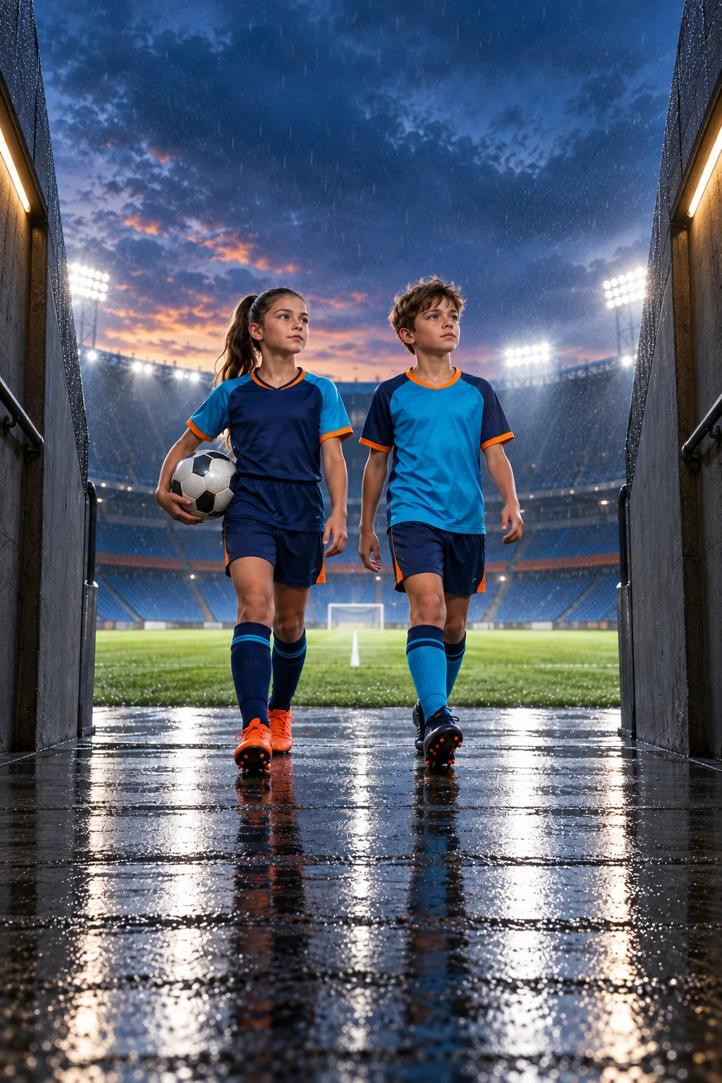 Wejście na wielki stadion — Szablon sceny. W Twoim obrazie: 1 osoba z przesłanych zdjęć.