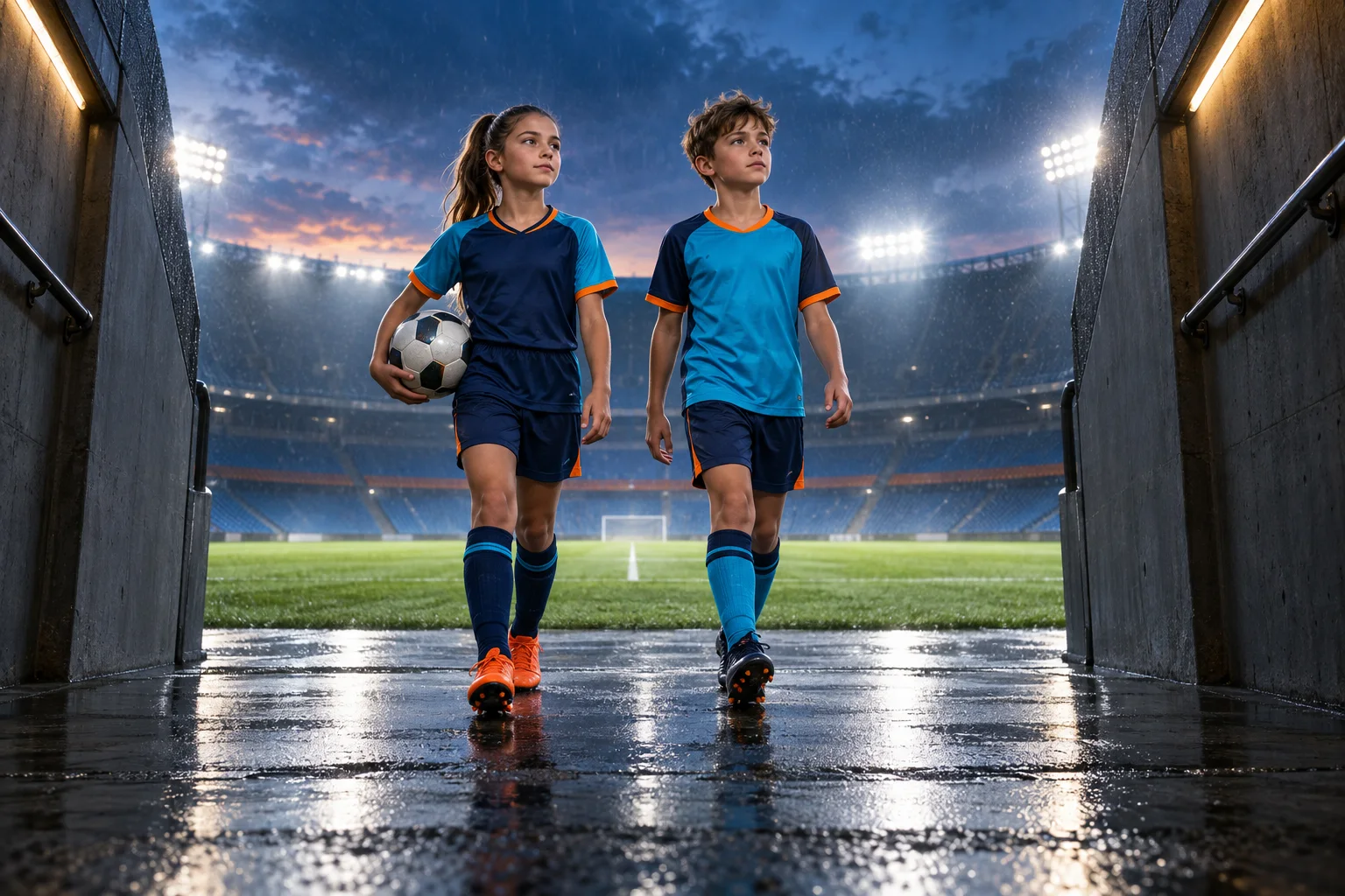 Wejście na wielki stadion