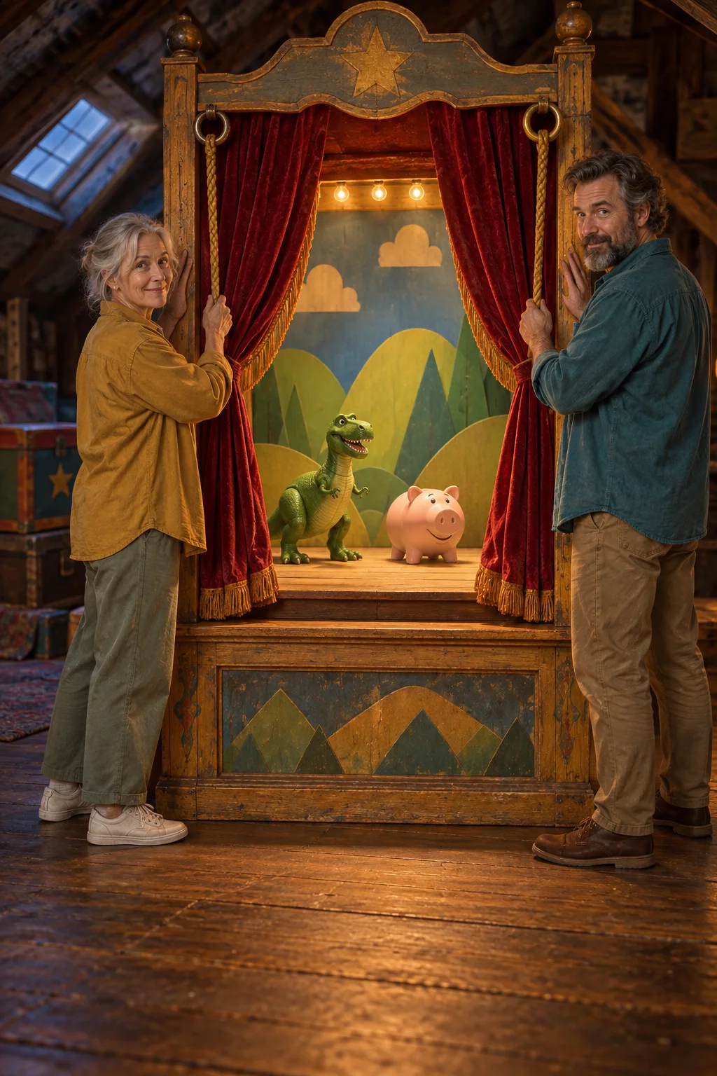 Kurtyna teatru zabawek