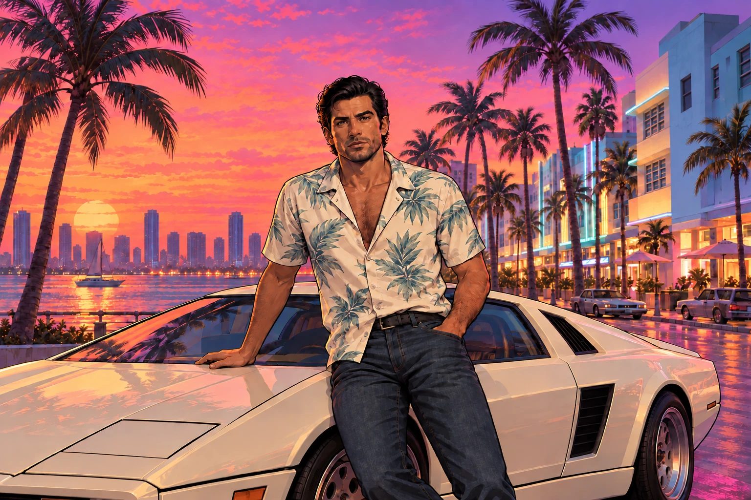 Zachód słońca w Vice City — Solo